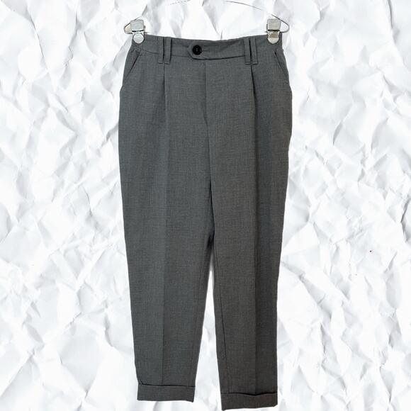 Bershka gray tailored pants with darts - size large - Picture 4 of 6
